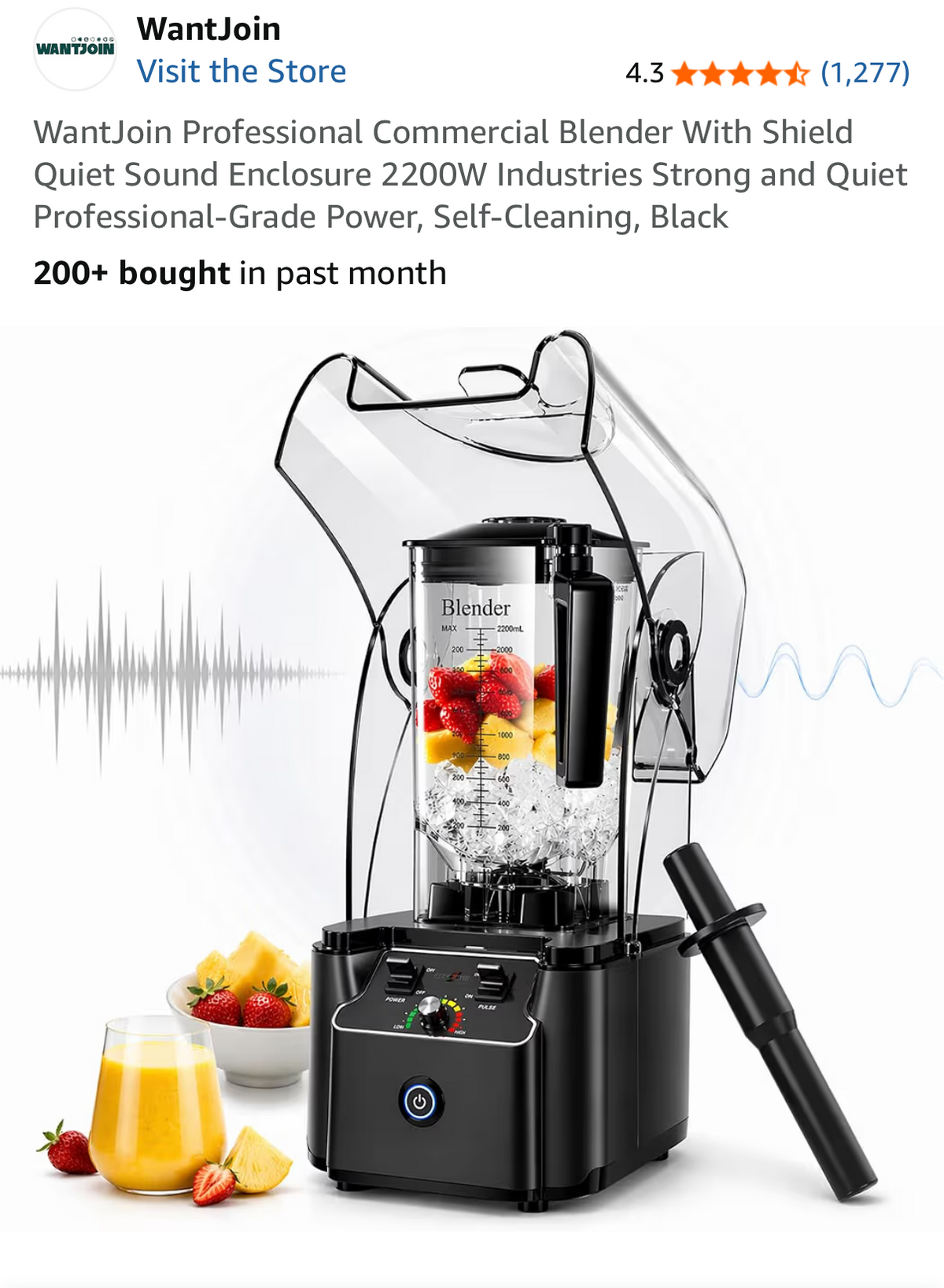 Wantjoin Commercial Blender — product photo 3